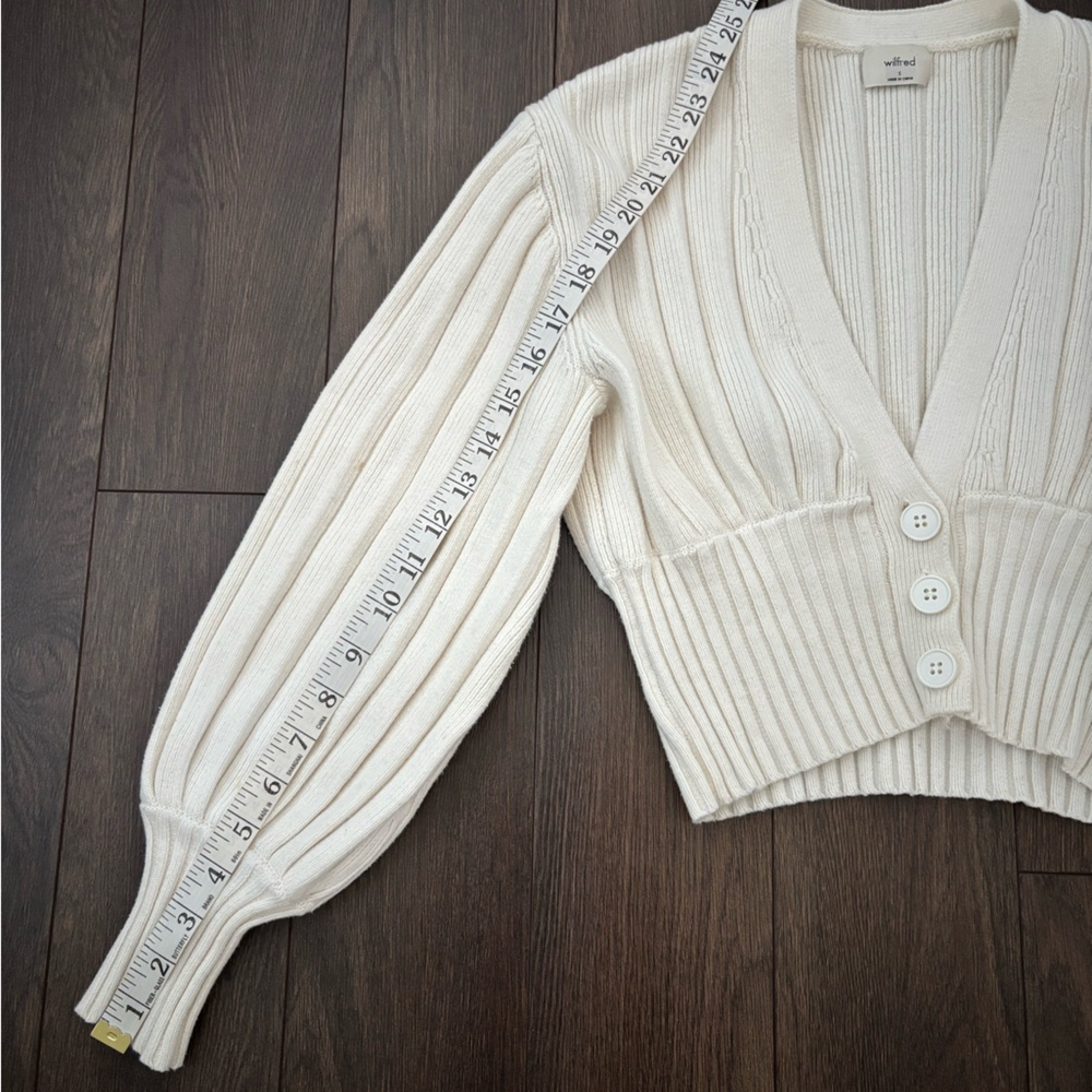ARITZIA Wilfred Thais Cardigan Oyster White SMALL - Picture 11 of 14